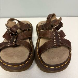 Doc Dr. Martens Vintage 90s Cherie Dark Brown Leather Sandals  Womens 5 Y2K